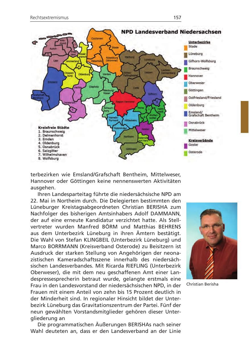 Seite 157 des Verfassungsschutzbericht 2011 Niedersachsen