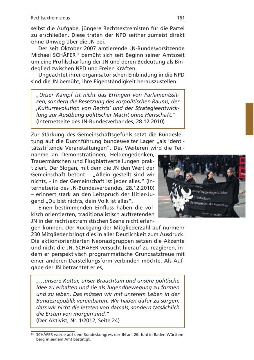 Seite 161 des Verfassungsschutzbericht 2011 Niedersachsen