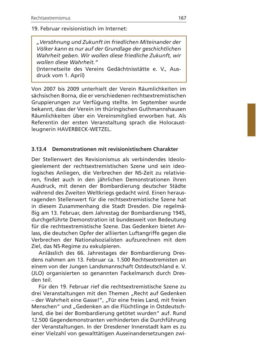 Seite 167 des Verfassungsschutzbericht 2011 Niedersachsen
