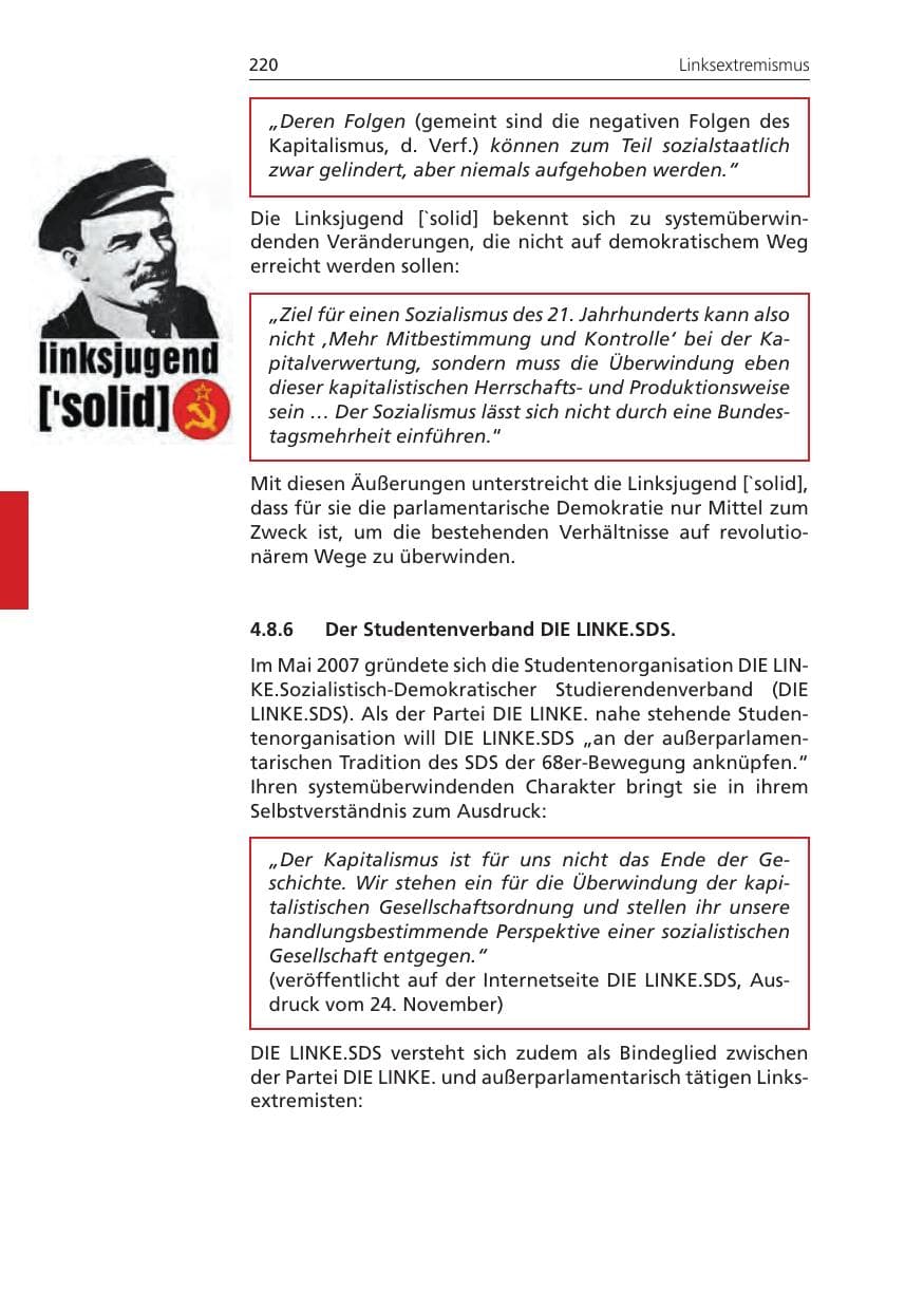 Seite 220 des Verfassungsschutzbericht 2011 Niedersachsen