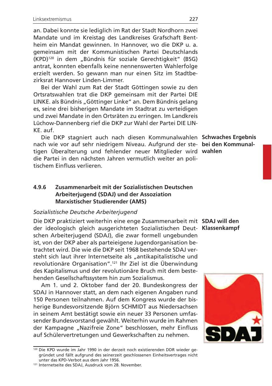Seite 227 des Verfassungsschutzbericht 2011 Niedersachsen