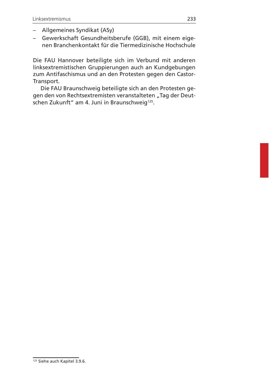 Seite 233 des Verfassungsschutzbericht 2011 Niedersachsen