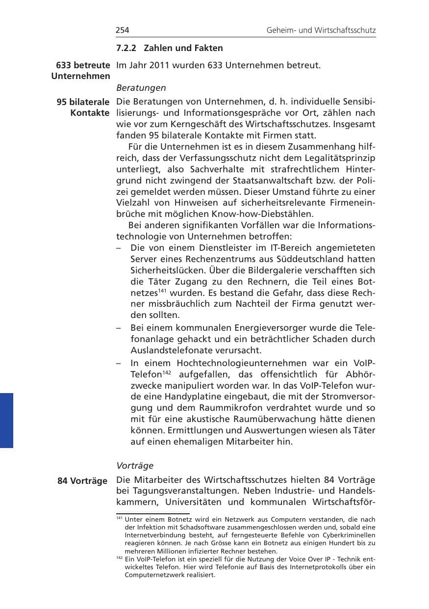 Seite 254 des Verfassungsschutzbericht 2011 Niedersachsen