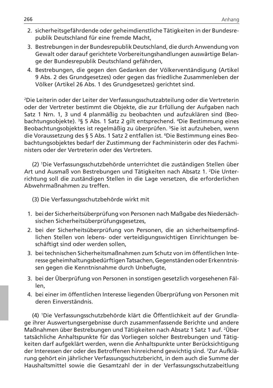 Seite 266 des Verfassungsschutzbericht 2011 Niedersachsen