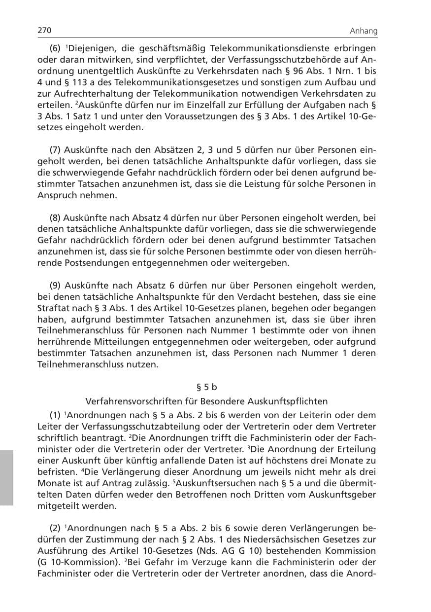 Seite 270 des Verfassungsschutzbericht 2011 Niedersachsen
