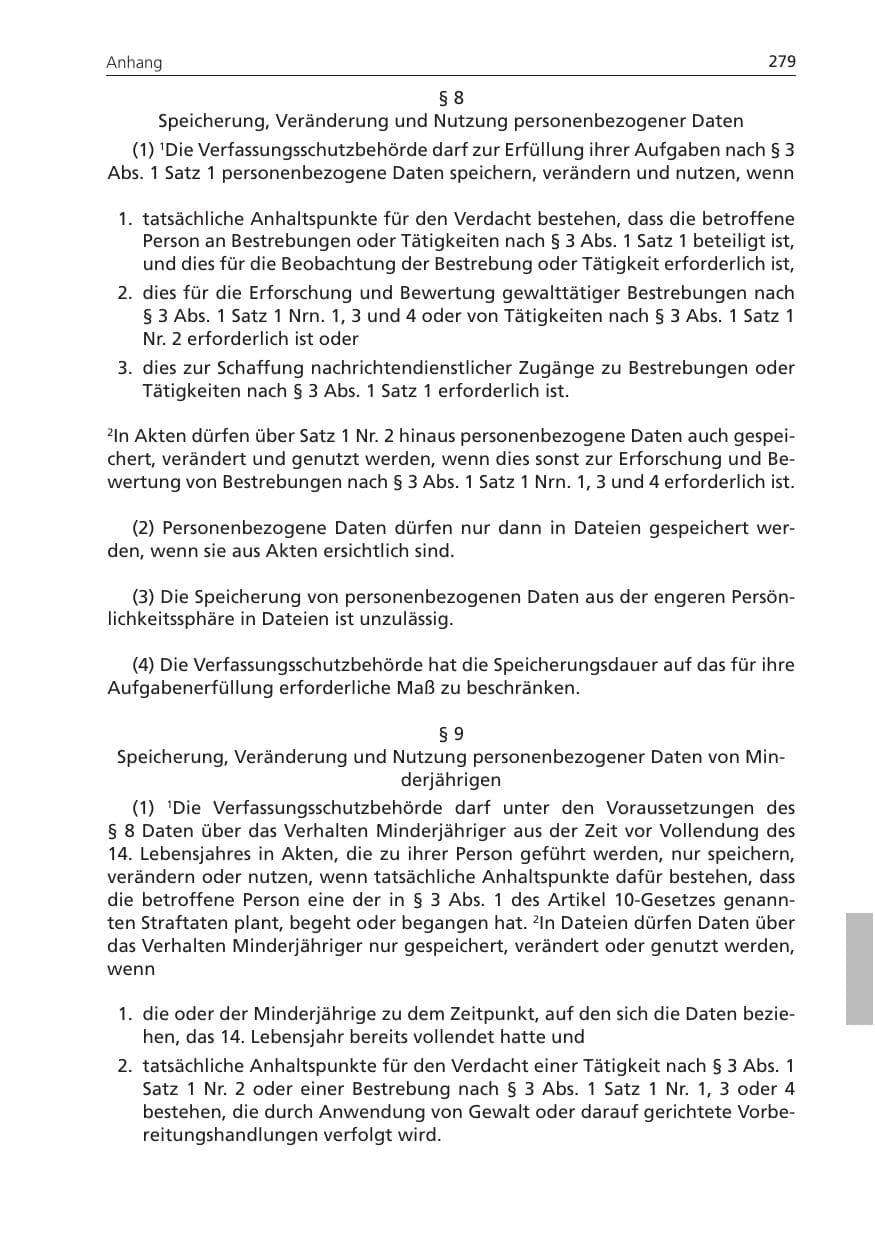 Seite 279 des Verfassungsschutzbericht 2011 Niedersachsen