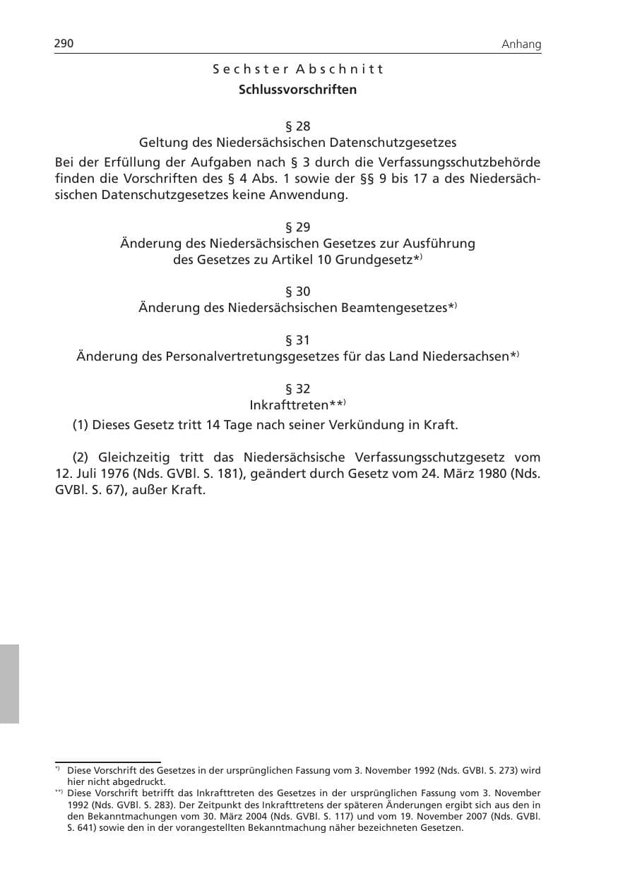 Seite 290 des Verfassungsschutzbericht 2011 Niedersachsen