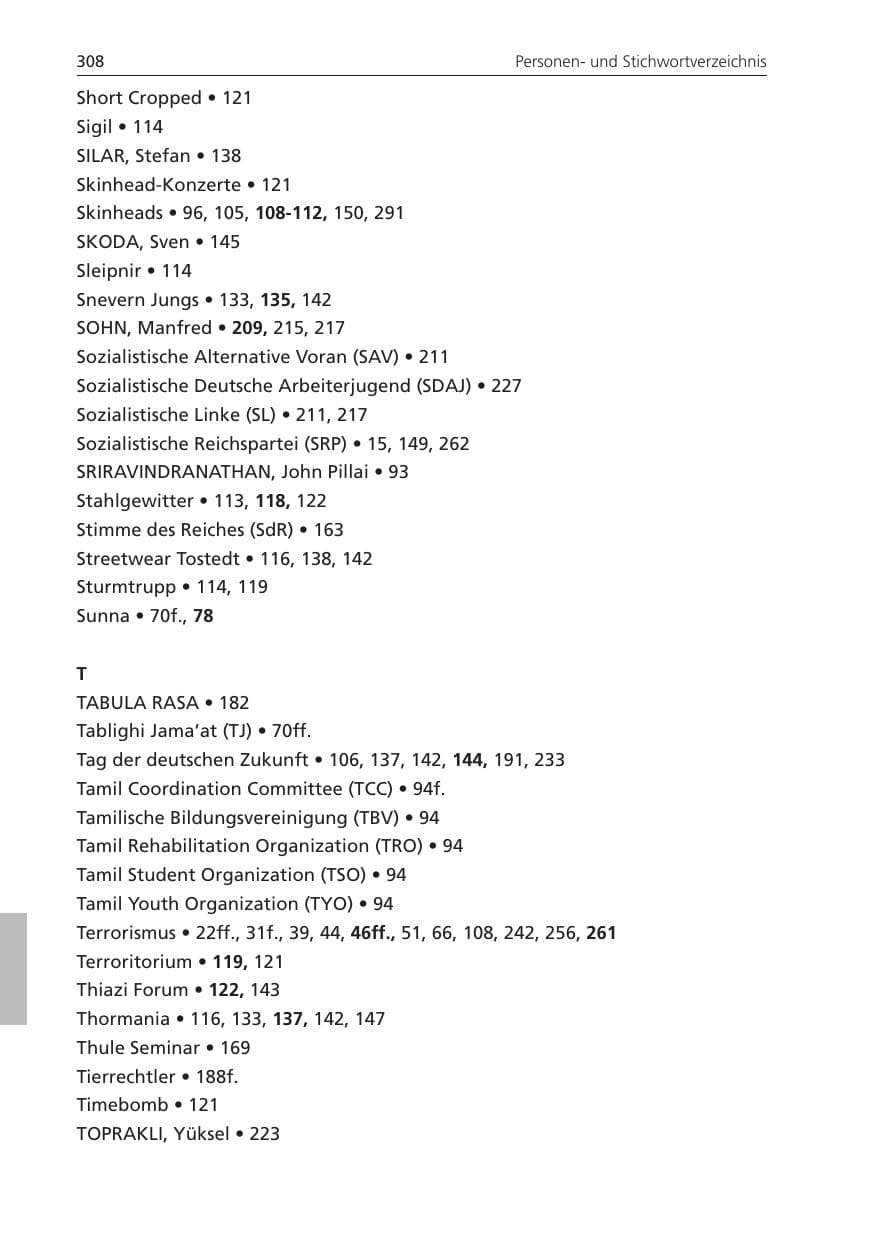 Seite 308 des Verfassungsschutzbericht 2011 Niedersachsen