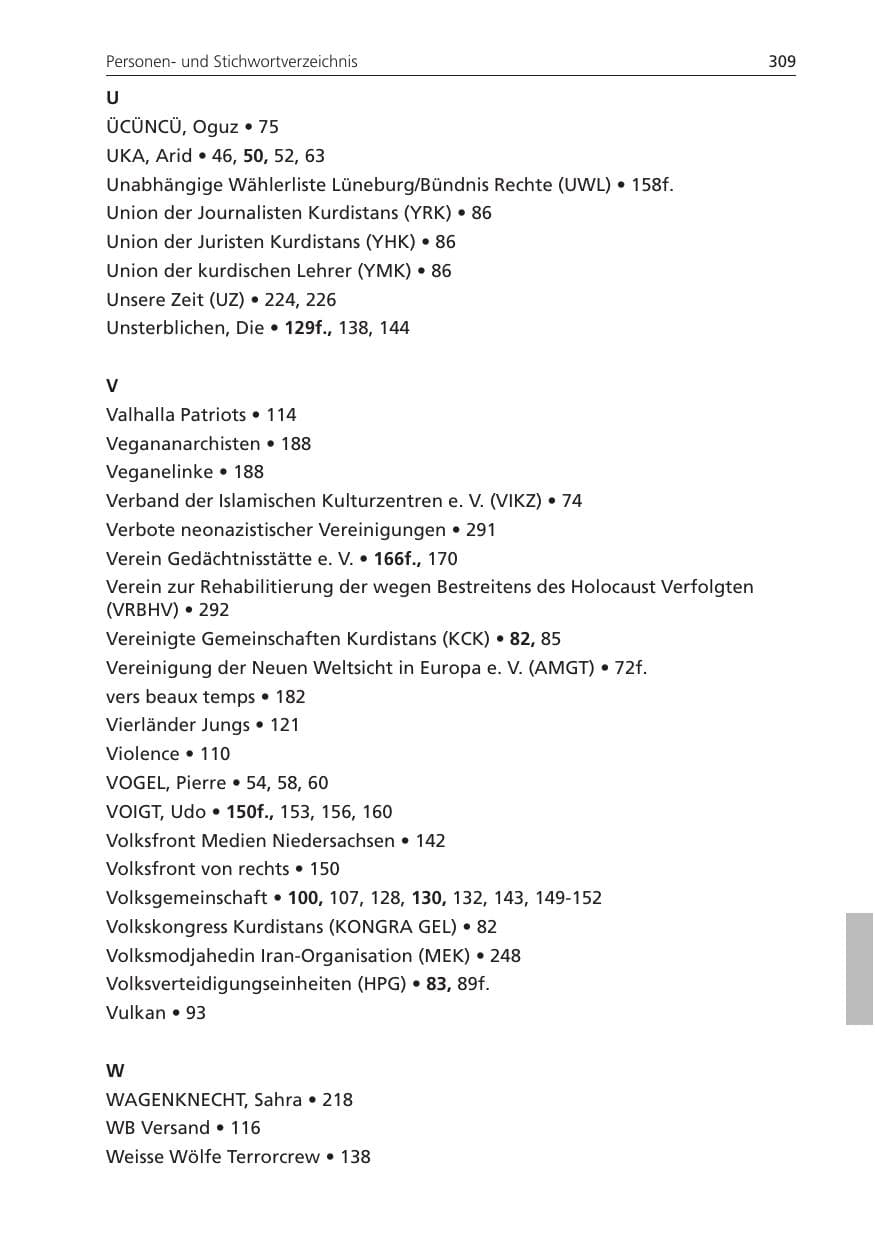 Seite 309 des Verfassungsschutzbericht 2011 Niedersachsen