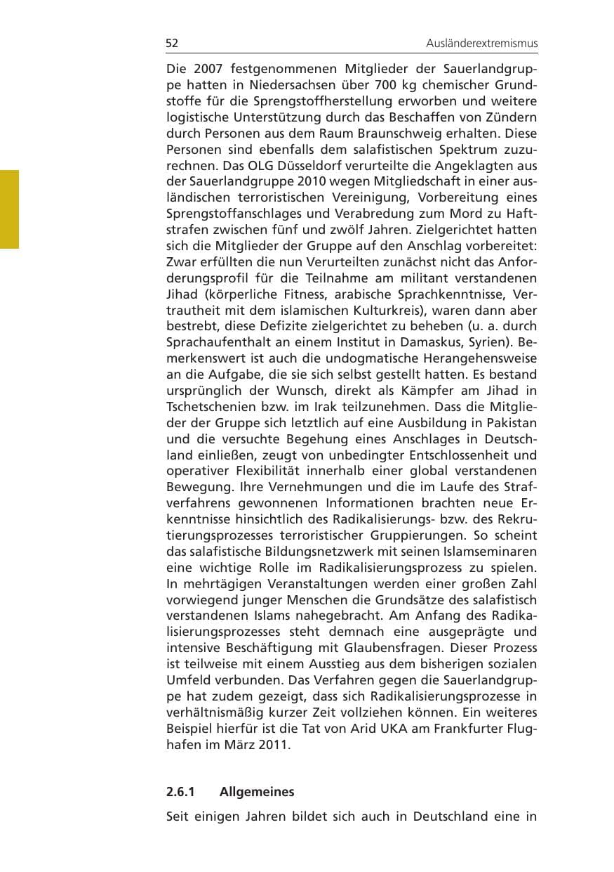 Seite 52 des Verfassungsschutzbericht 2011 Niedersachsen