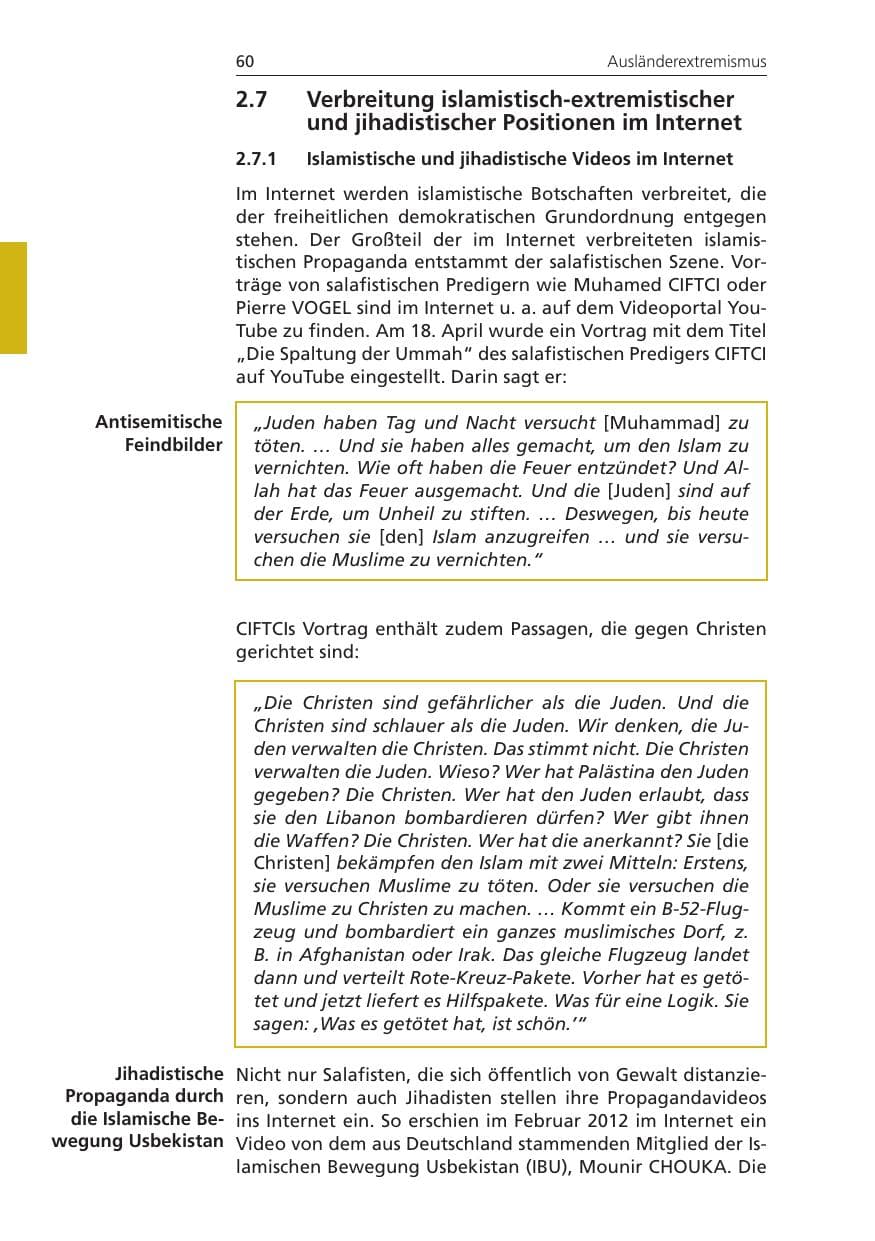 Seite 60 des Verfassungsschutzbericht 2011 Niedersachsen