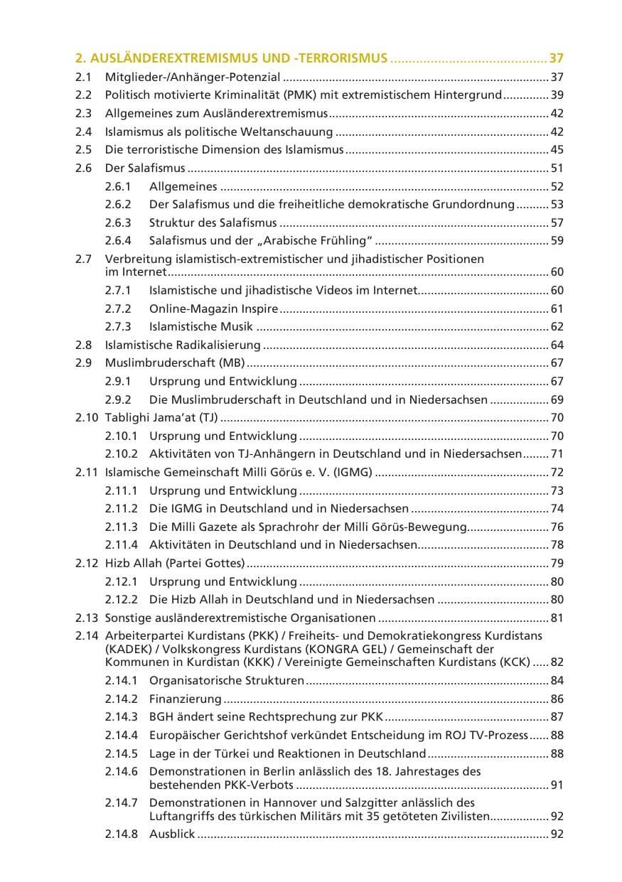 Seite 9 des Verfassungsschutzbericht 2011 Niedersachsen