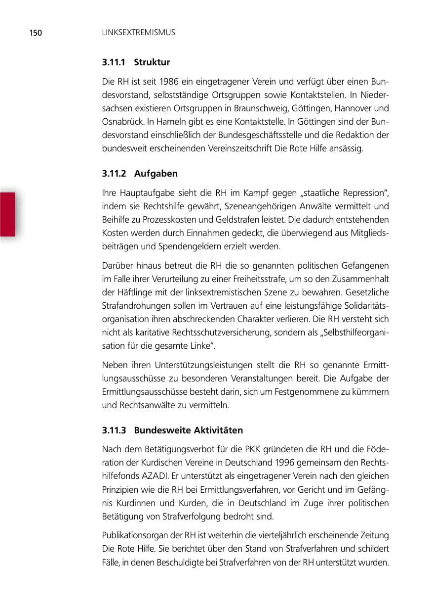 Seite 150 des Verfassungsschutzbericht 2012 Niedersachsen