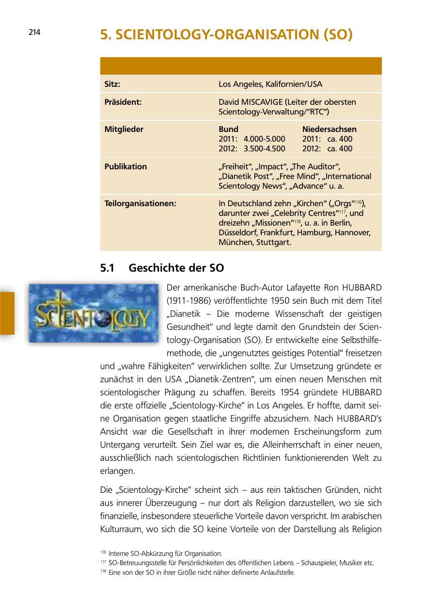 Seite 214 des Verfassungsschutzbericht 2012 Niedersachsen