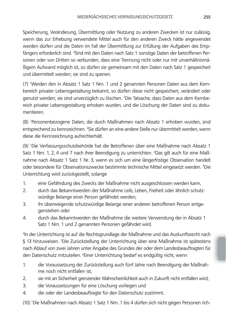 Seite 255 des Verfassungsschutzbericht 2012 Niedersachsen