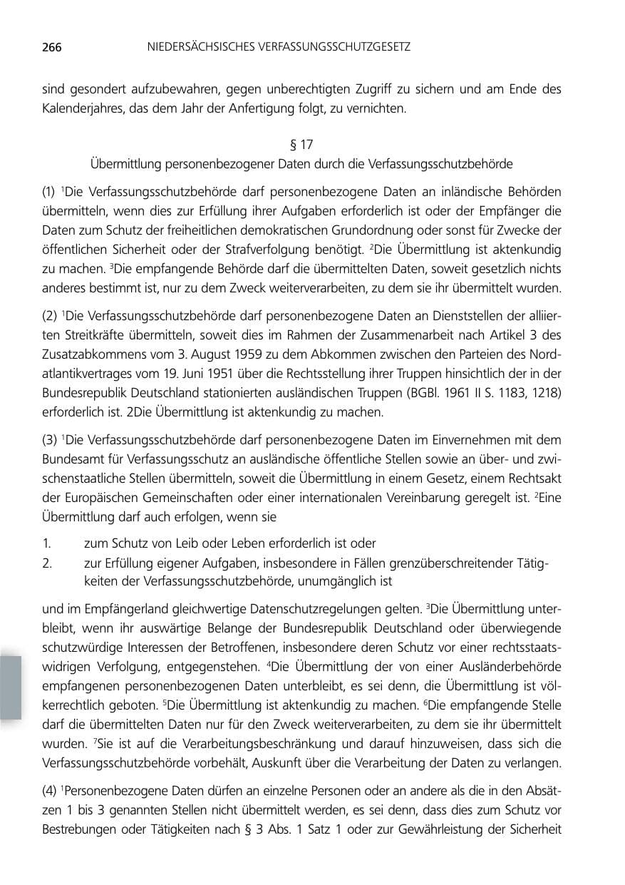 Seite 266 des Verfassungsschutzbericht 2012 Niedersachsen