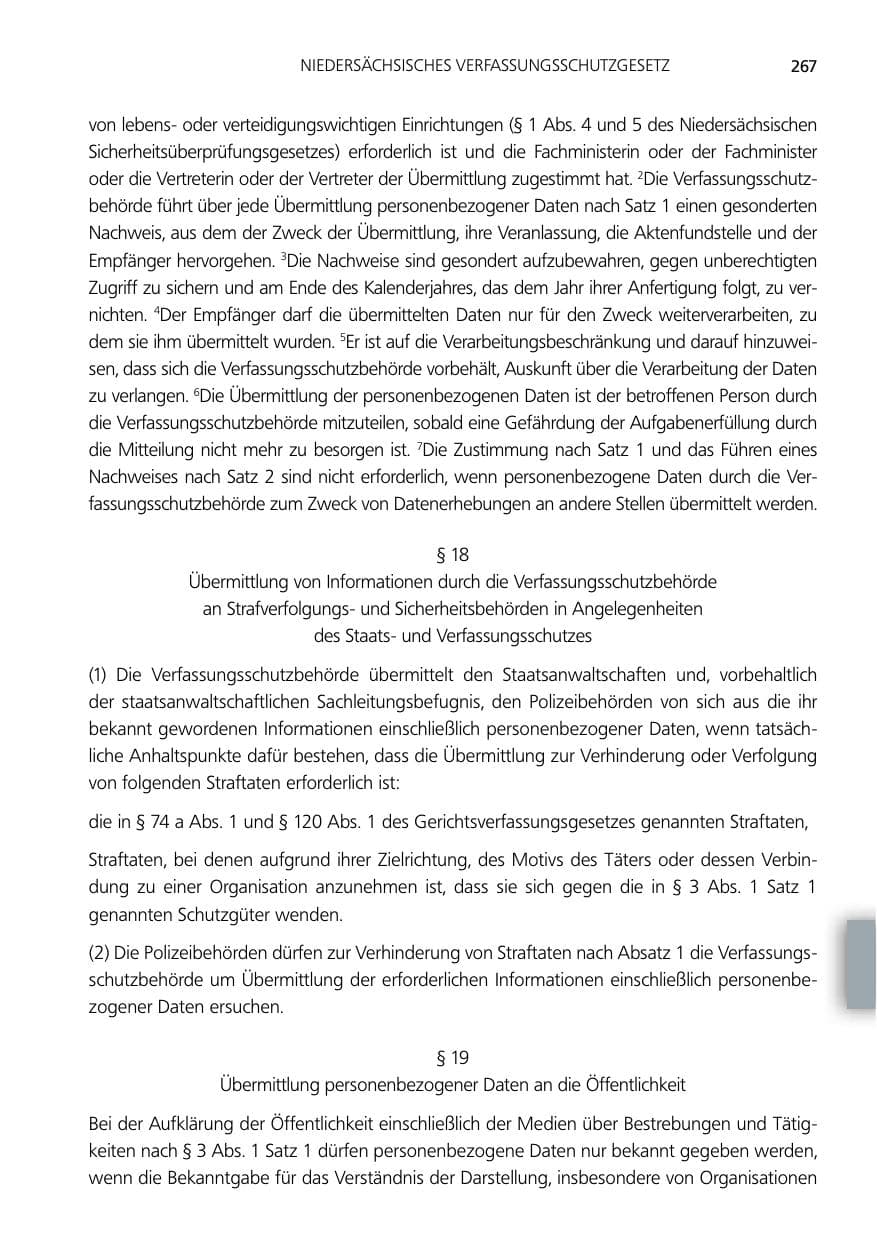 Seite 267 des Verfassungsschutzbericht 2012 Niedersachsen