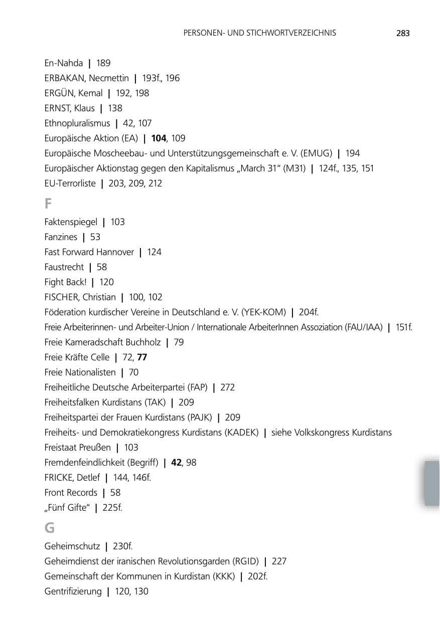 Seite 283 des Verfassungsschutzbericht 2012 Niedersachsen