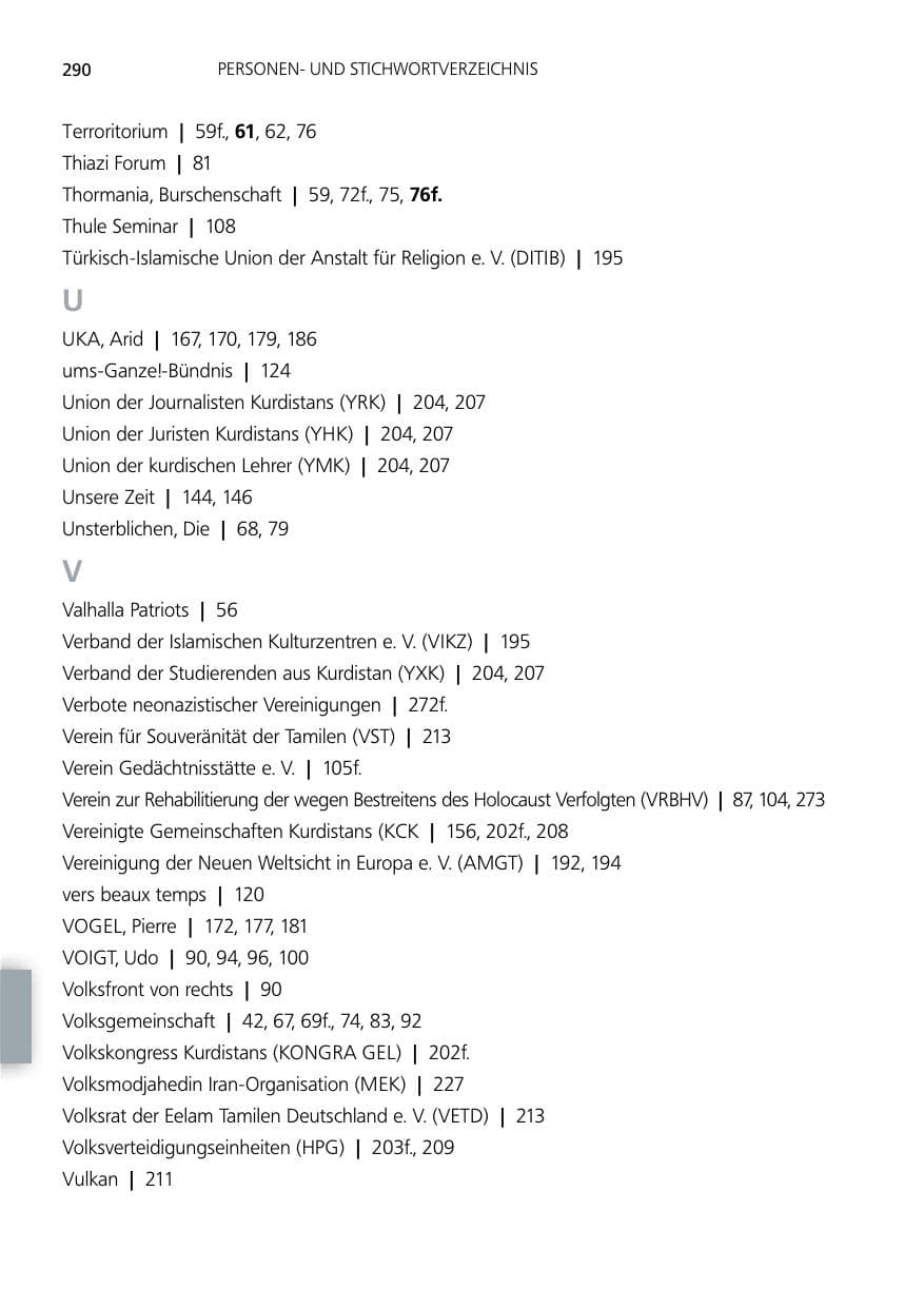 Seite 290 des Verfassungsschutzbericht 2012 Niedersachsen