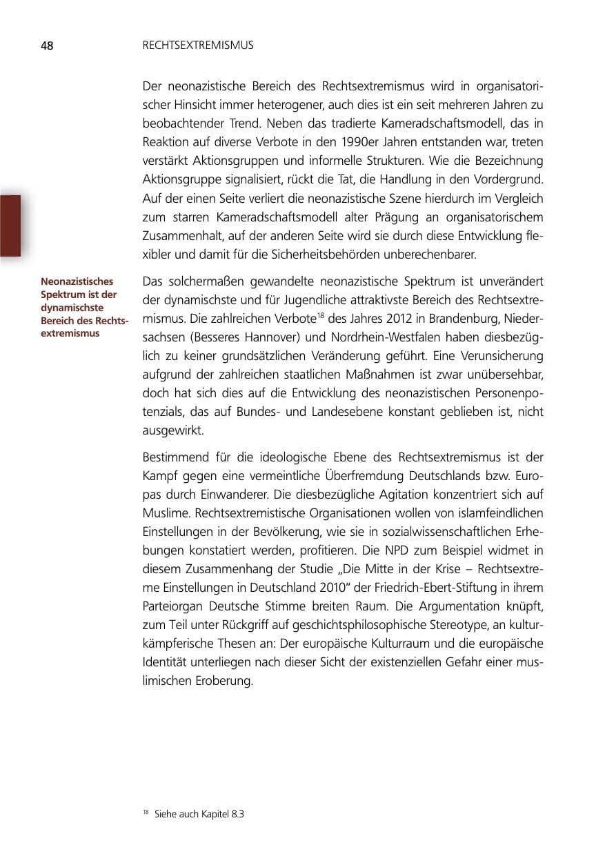 Seite 48 des Verfassungsschutzbericht 2012 Niedersachsen