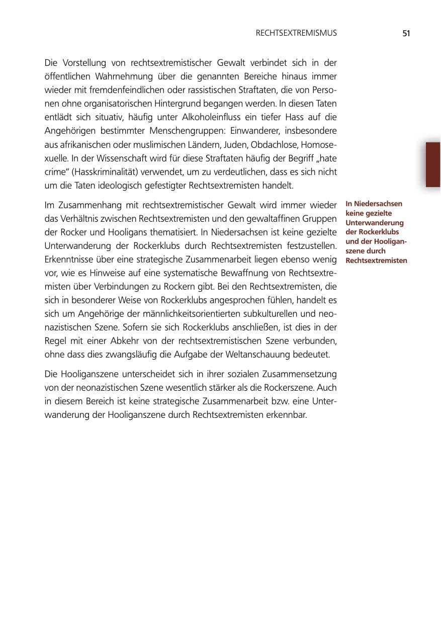 Seite 51 des Verfassungsschutzbericht 2012 Niedersachsen