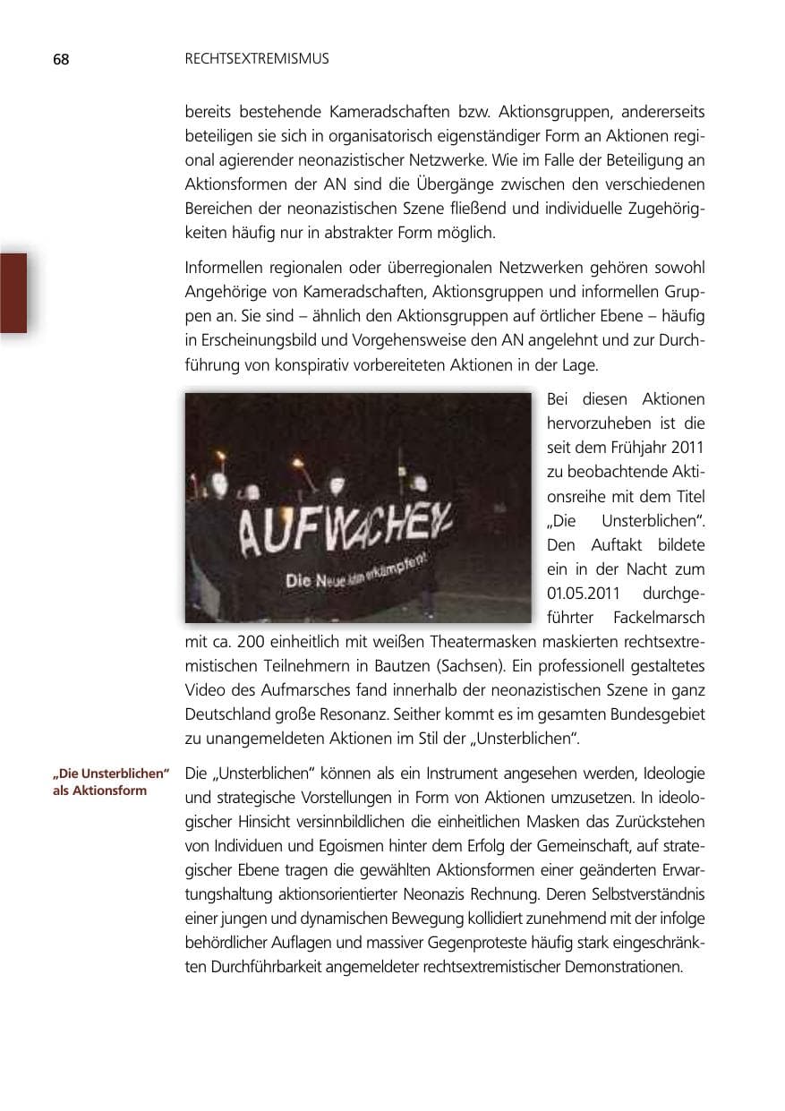 Seite 68 des Verfassungsschutzbericht 2012 Niedersachsen