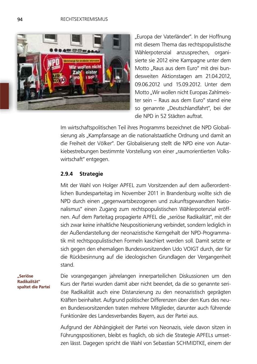 Seite 94 des Verfassungsschutzbericht 2012 Niedersachsen