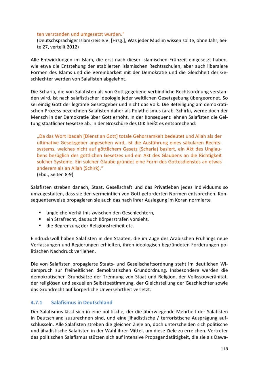 Seite 118 des Verfassungsschutzbericht 2013 Niedersachsen