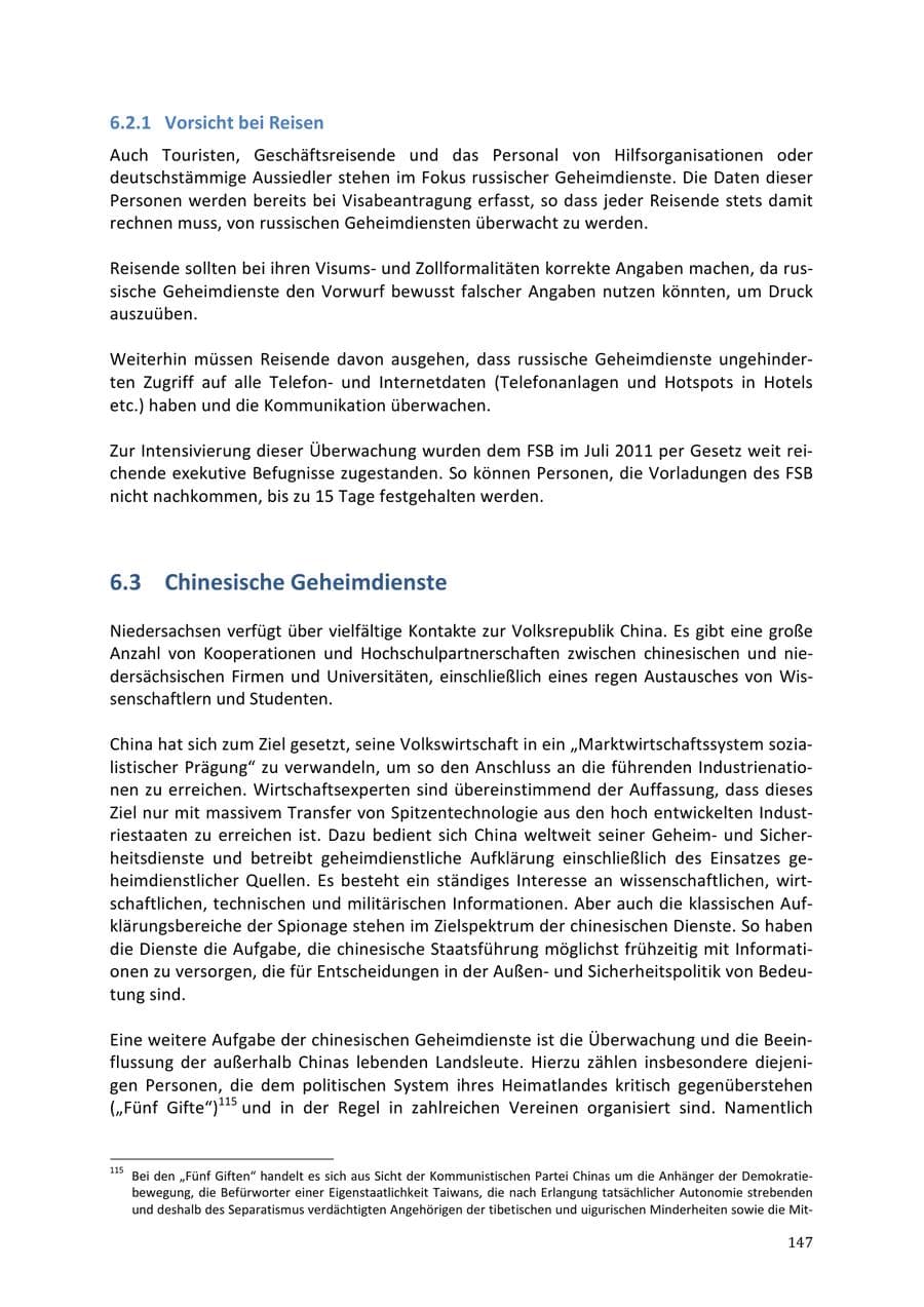 Seite 147 des Verfassungsschutzbericht 2013 Niedersachsen