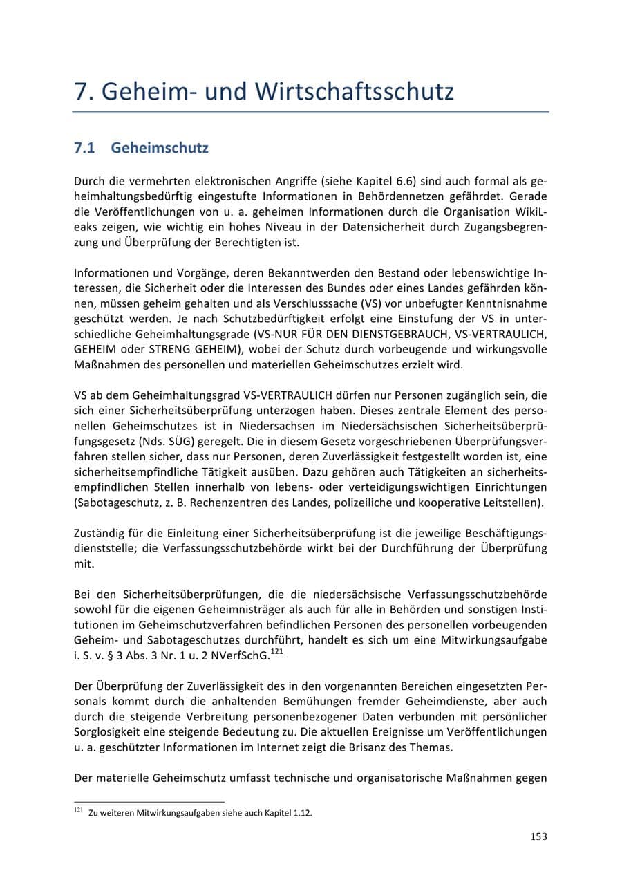 Seite 153 des Verfassungsschutzbericht 2013 Niedersachsen