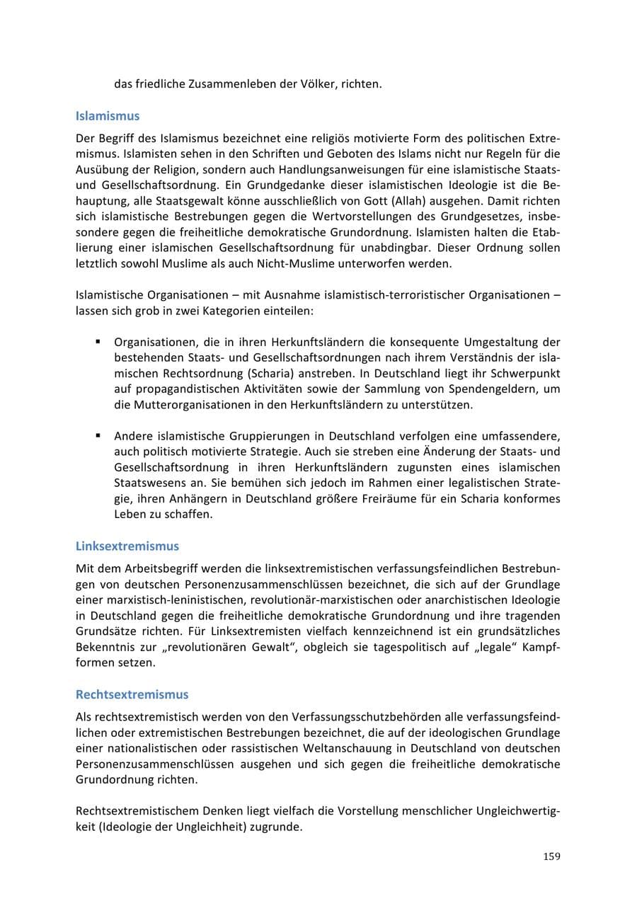 Seite 159 des Verfassungsschutzbericht 2013 Niedersachsen