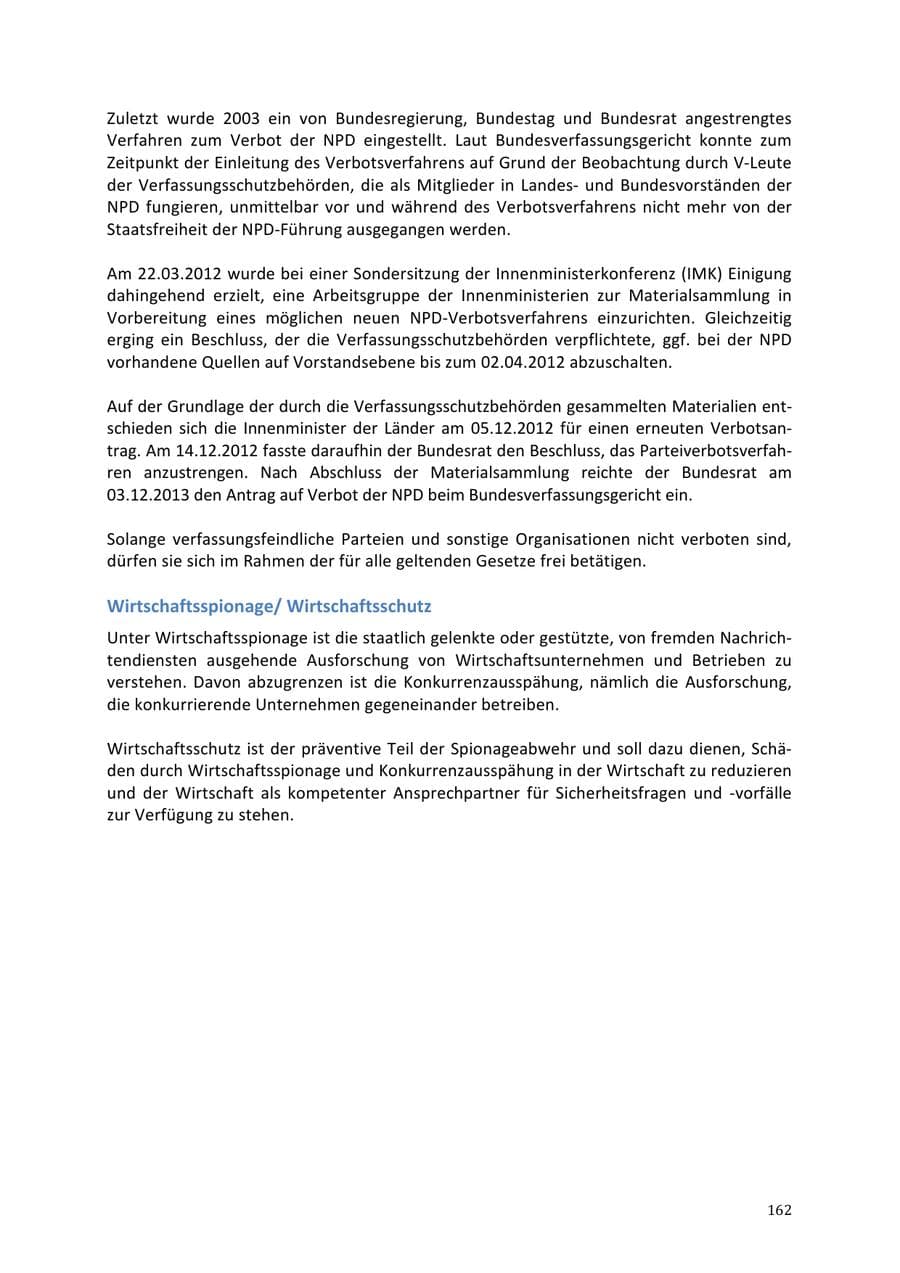 Seite 162 des Verfassungsschutzbericht 2013 Niedersachsen