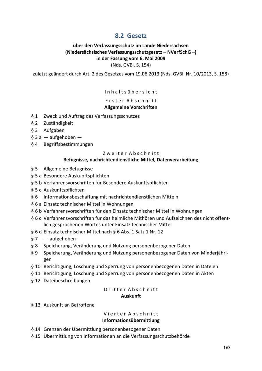 Seite 163 des Verfassungsschutzbericht 2013 Niedersachsen