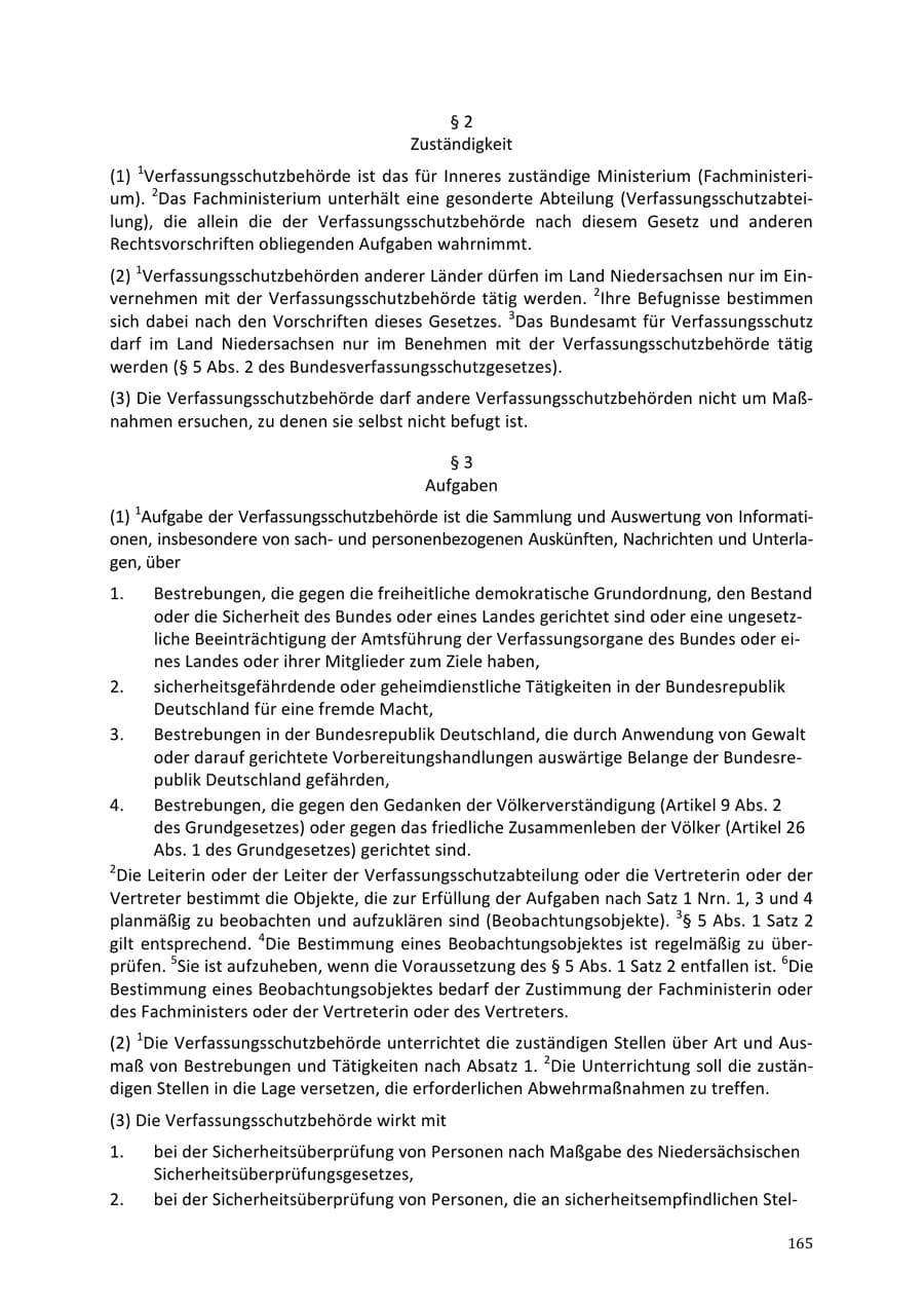 Seite 165 des Verfassungsschutzbericht 2013 Niedersachsen