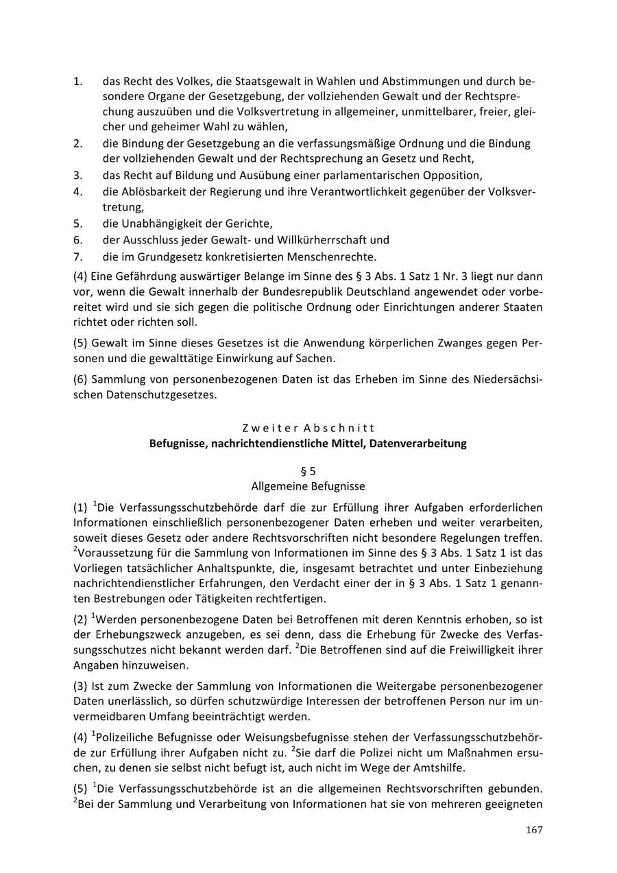 Seite 167 des Verfassungsschutzbericht 2013 Niedersachsen