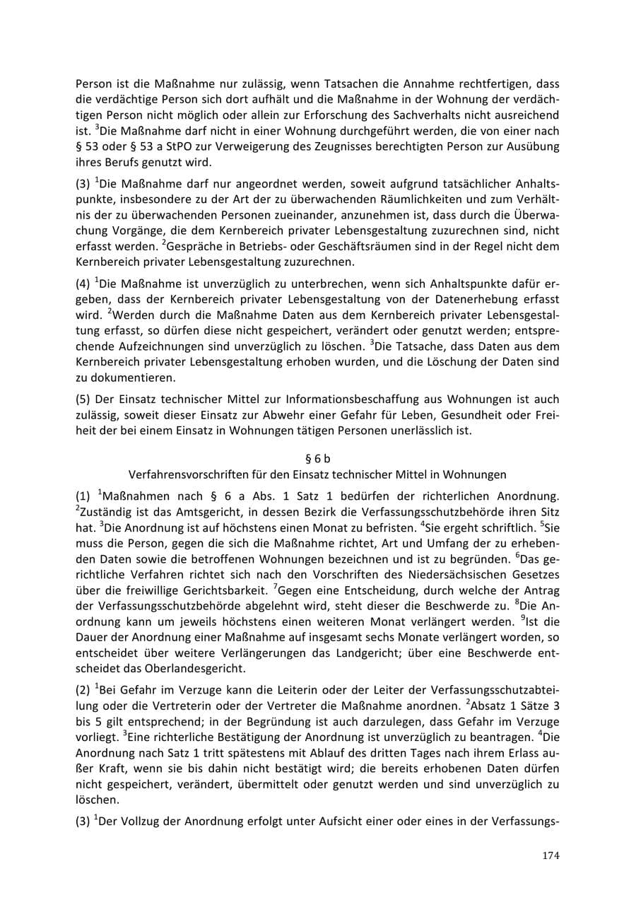 Seite 174 des Verfassungsschutzbericht 2013 Niedersachsen