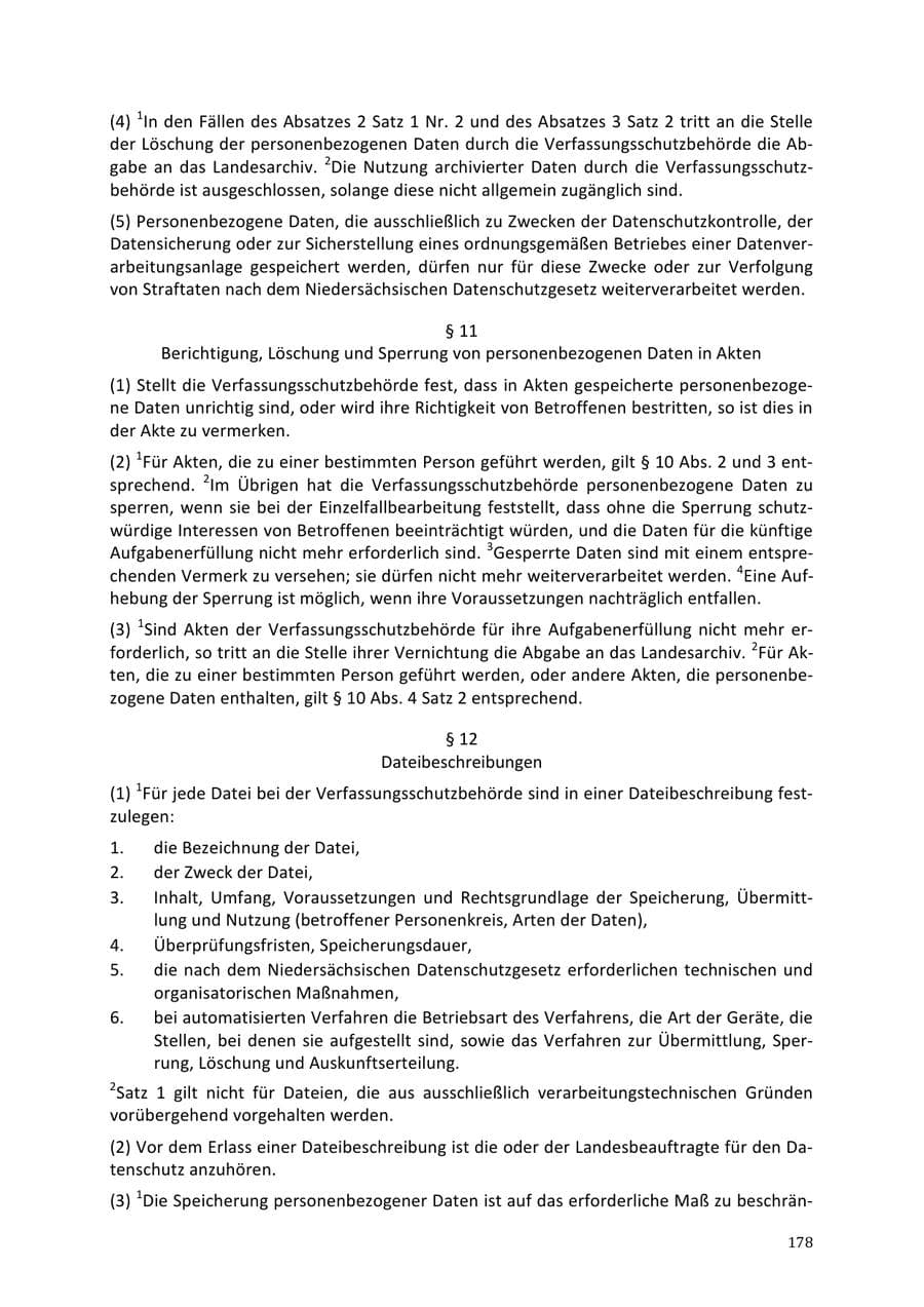Seite 178 des Verfassungsschutzbericht 2013 Niedersachsen