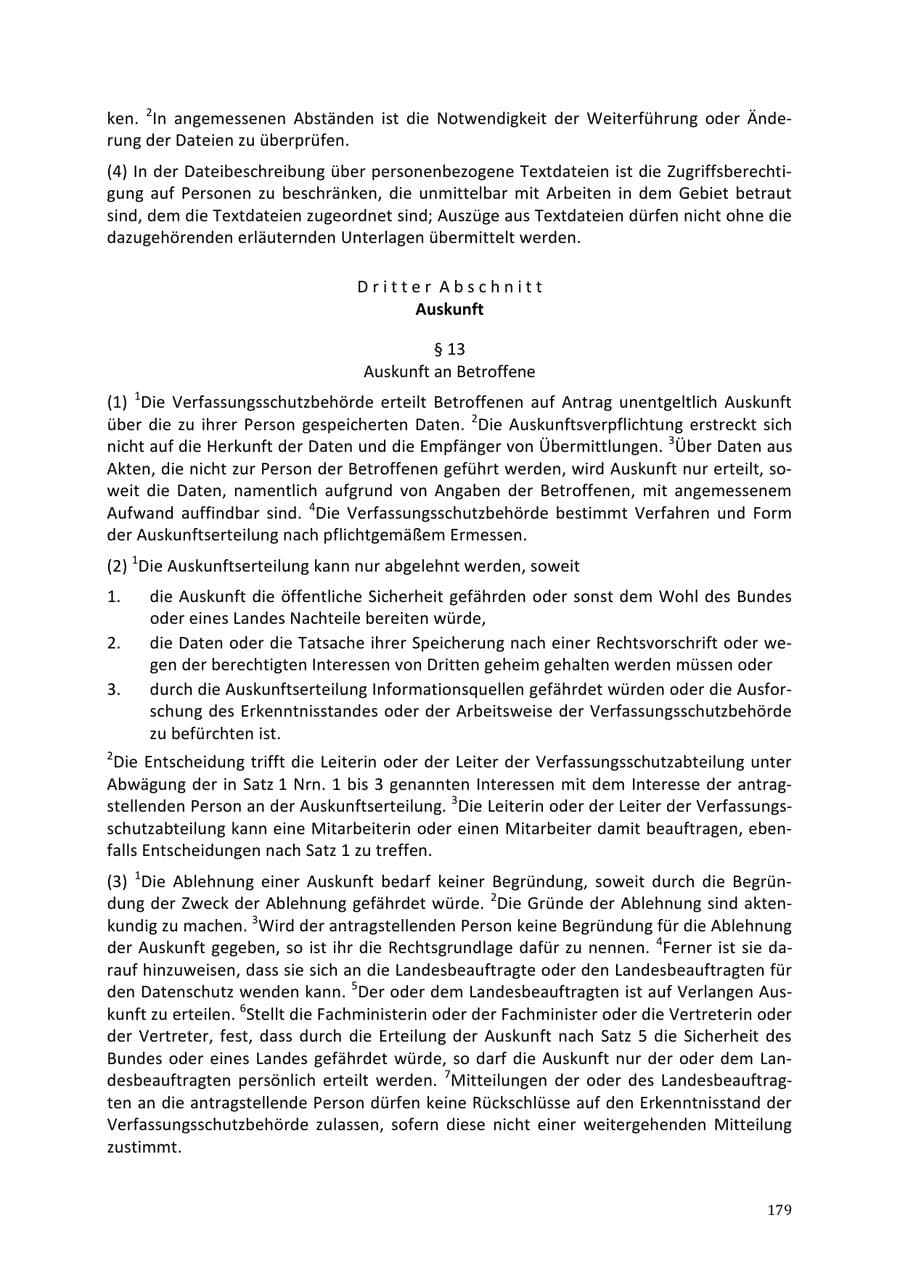 Seite 179 des Verfassungsschutzbericht 2013 Niedersachsen