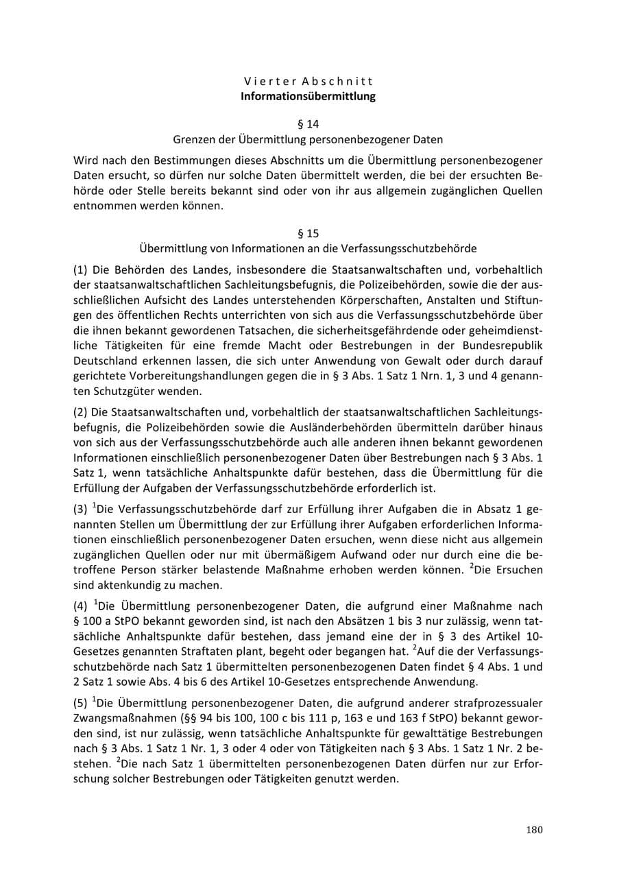 Seite 180 des Verfassungsschutzbericht 2013 Niedersachsen