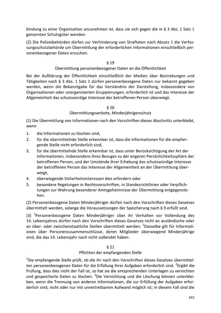 Seite 183 des Verfassungsschutzbericht 2013 Niedersachsen