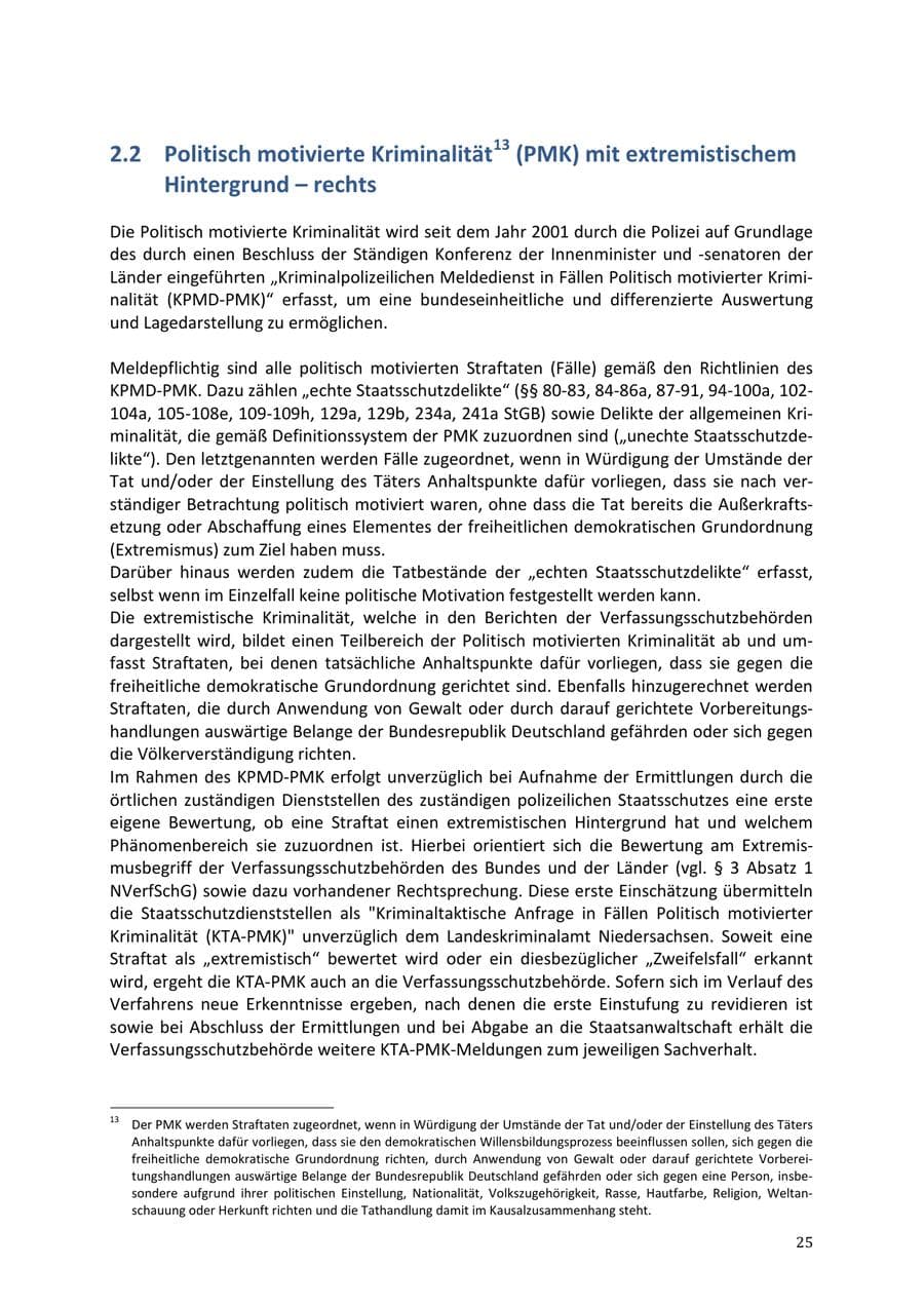 Seite 25 des Verfassungsschutzbericht 2013 Niedersachsen
