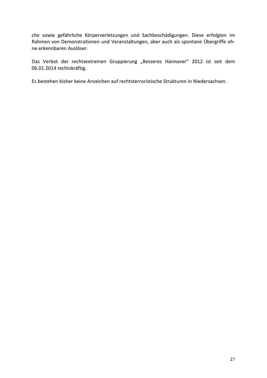 Seite 27 des Verfassungsschutzbericht 2013 Niedersachsen