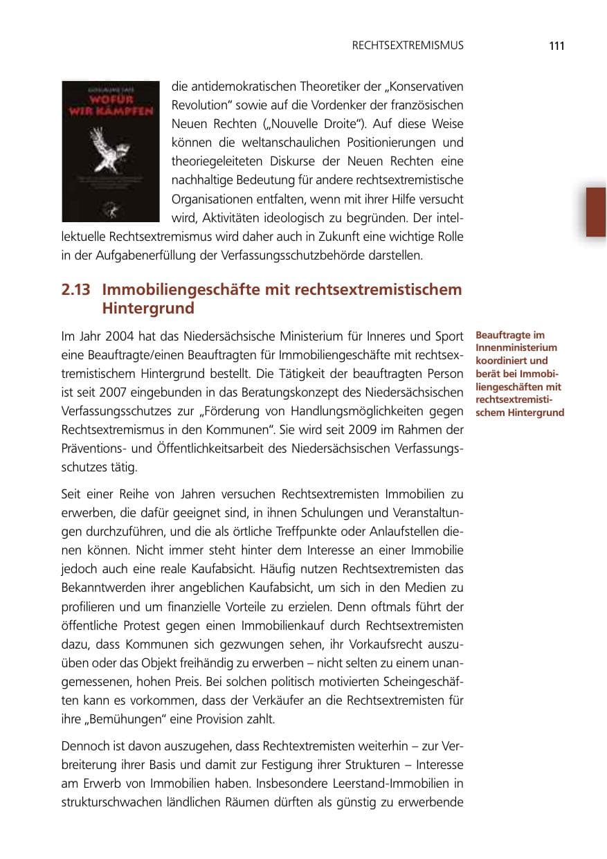 Seite 111 des Verfassungsschutzbericht 2014 Niedersachsen