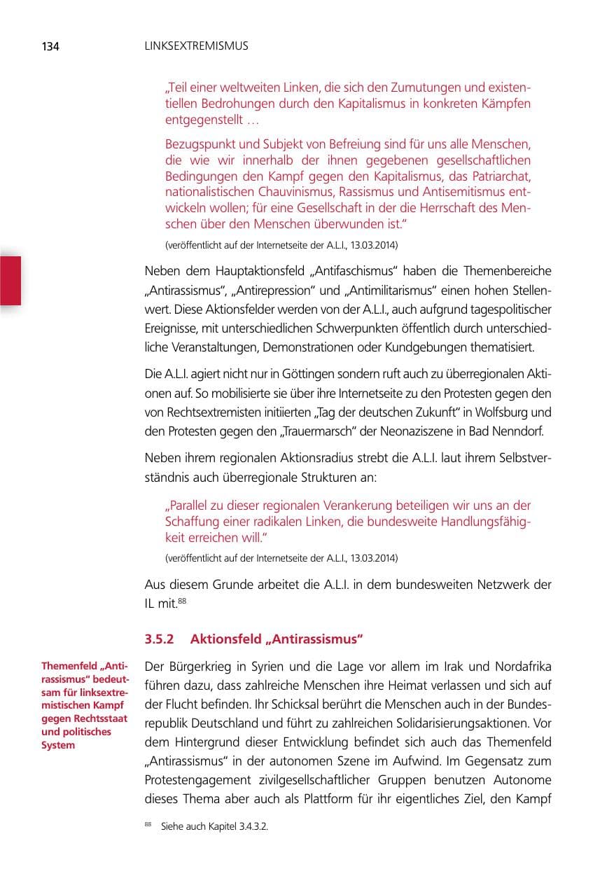 Seite 134 des Verfassungsschutzbericht 2014 Niedersachsen