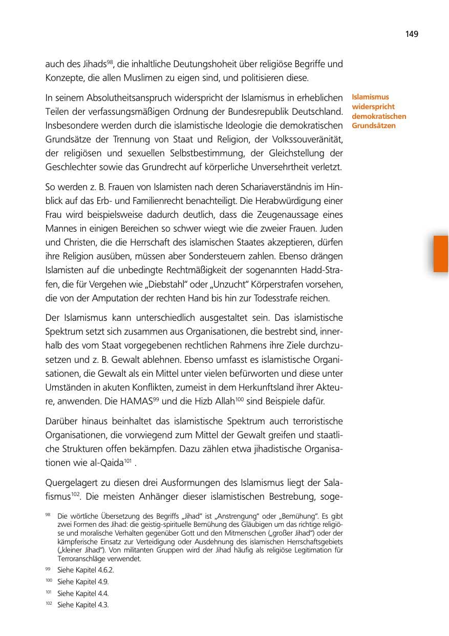 Seite 149 des Verfassungsschutzbericht 2014 Niedersachsen