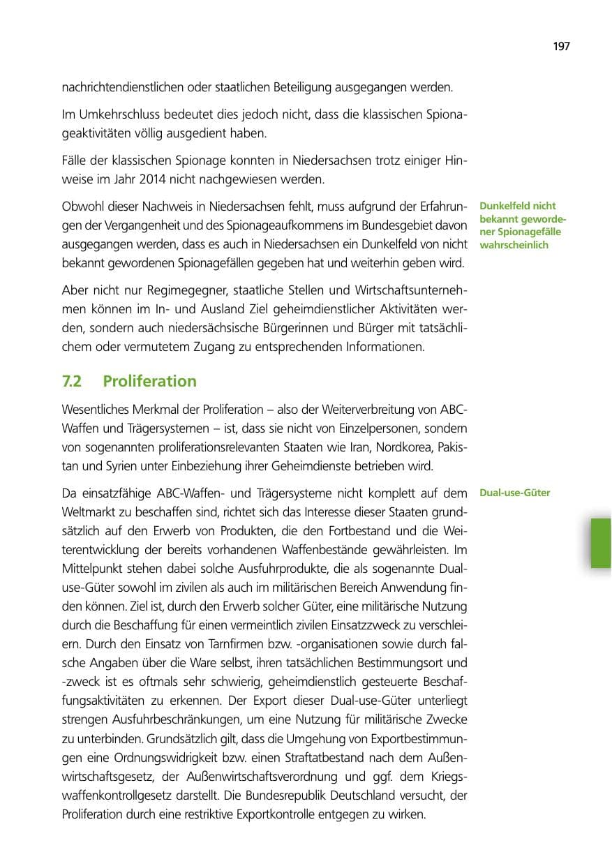 Seite 197 des Verfassungsschutzbericht 2014 Niedersachsen