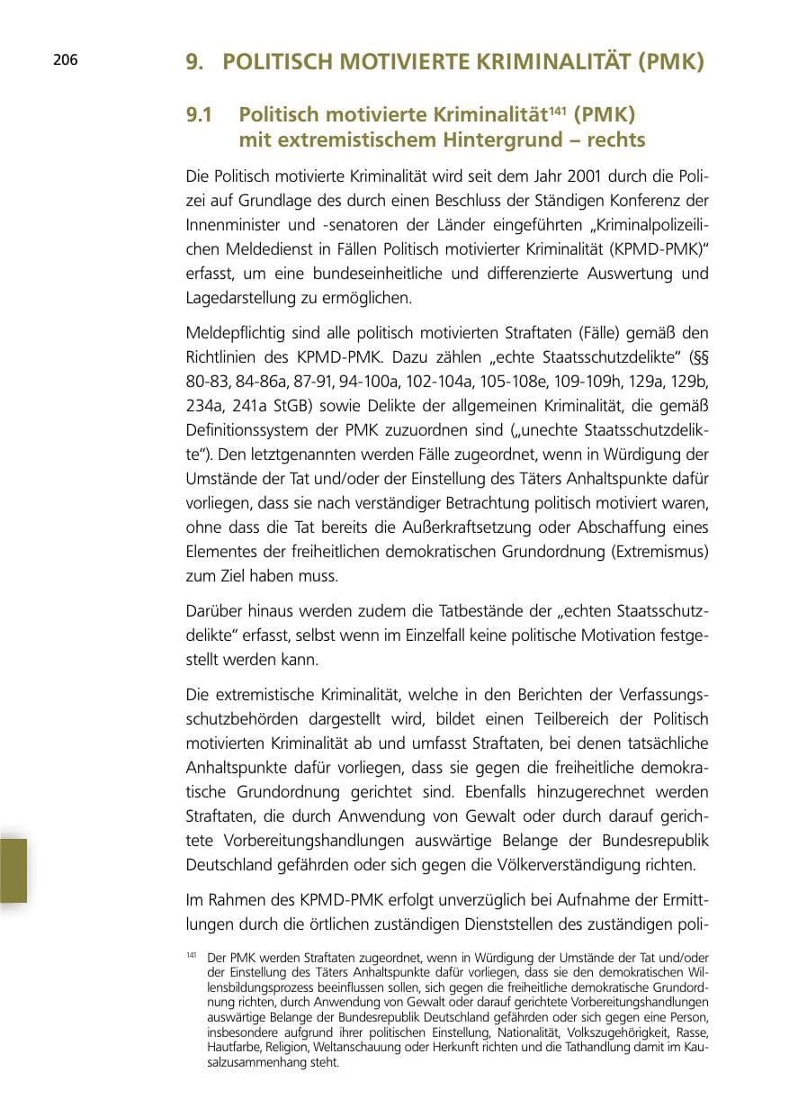 Seite 206 des Verfassungsschutzbericht 2014 Niedersachsen