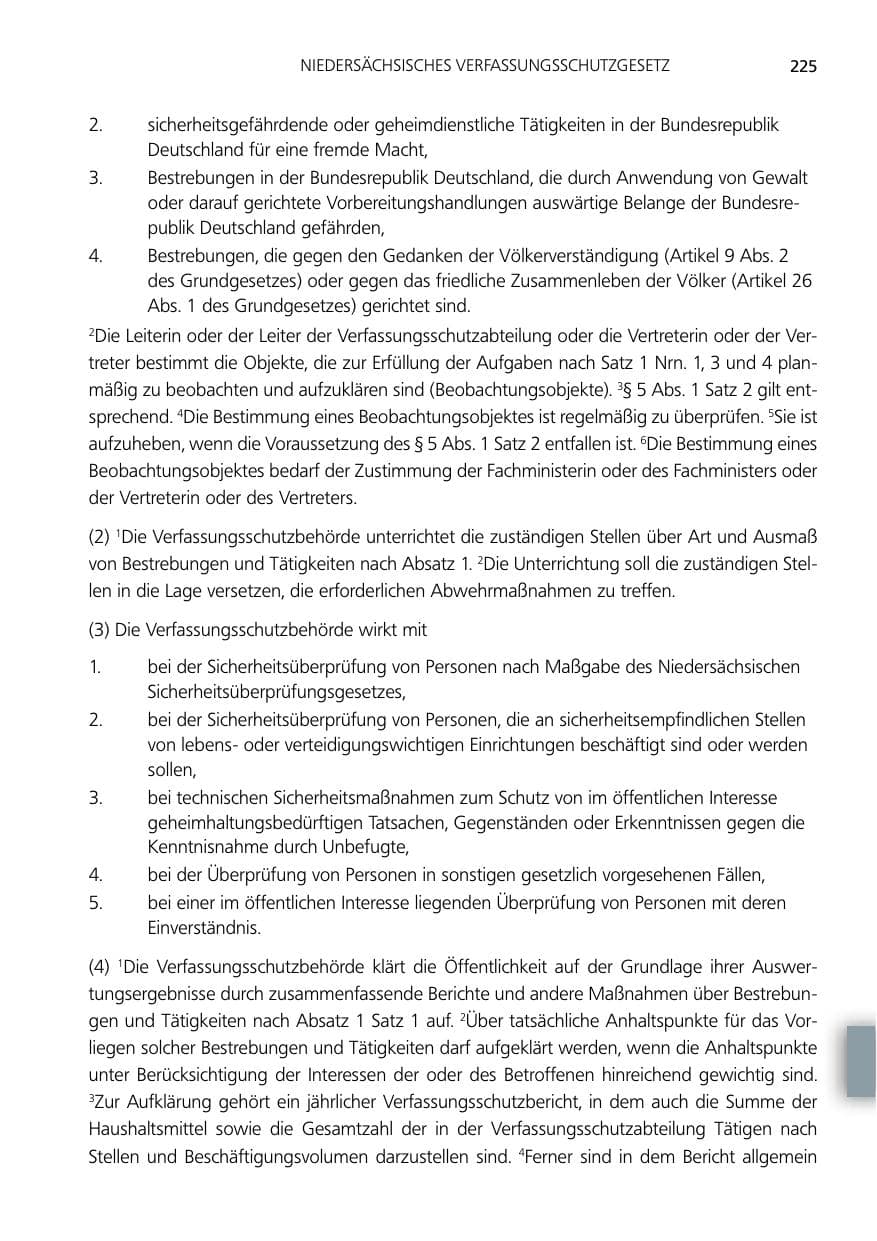 Seite 225 des Verfassungsschutzbericht 2014 Niedersachsen