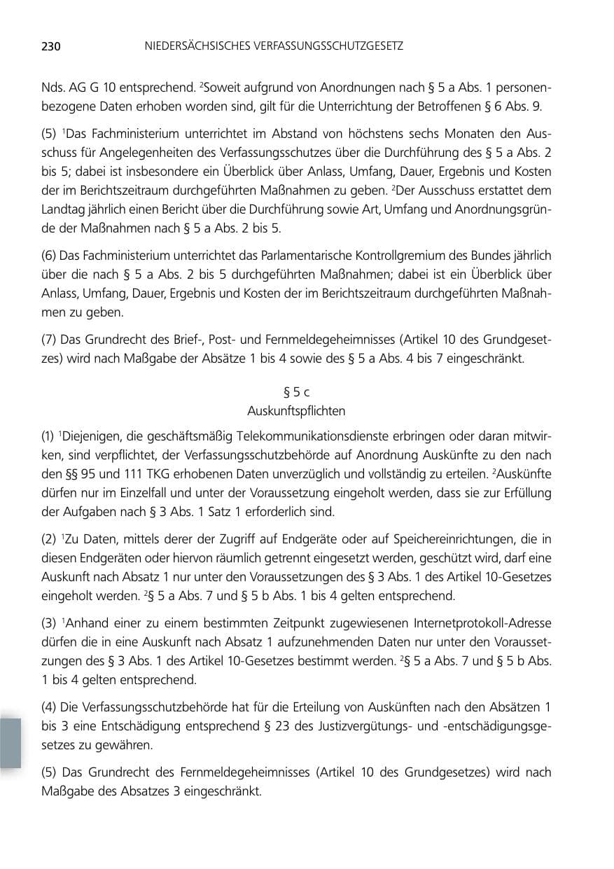 Seite 230 des Verfassungsschutzbericht 2014 Niedersachsen
