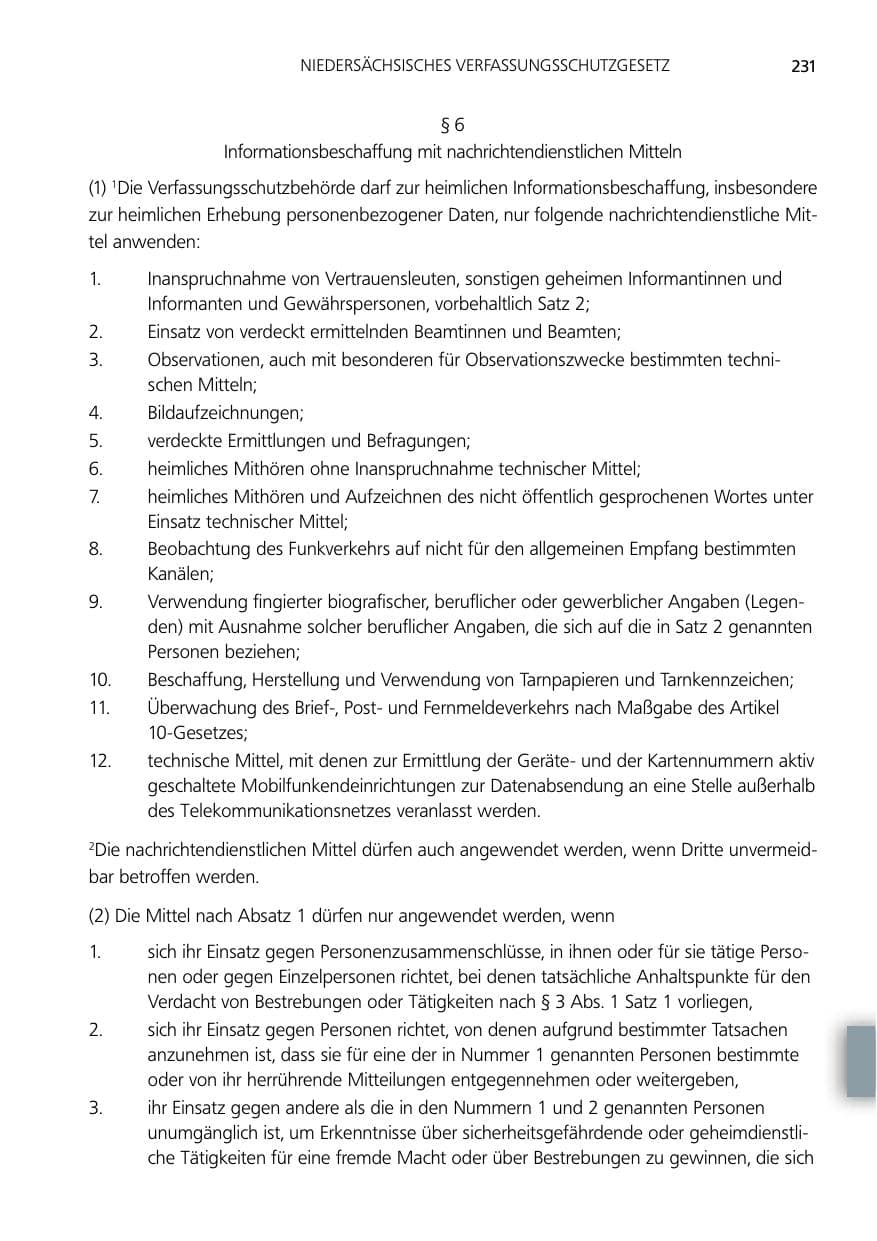 Seite 231 des Verfassungsschutzbericht 2014 Niedersachsen
